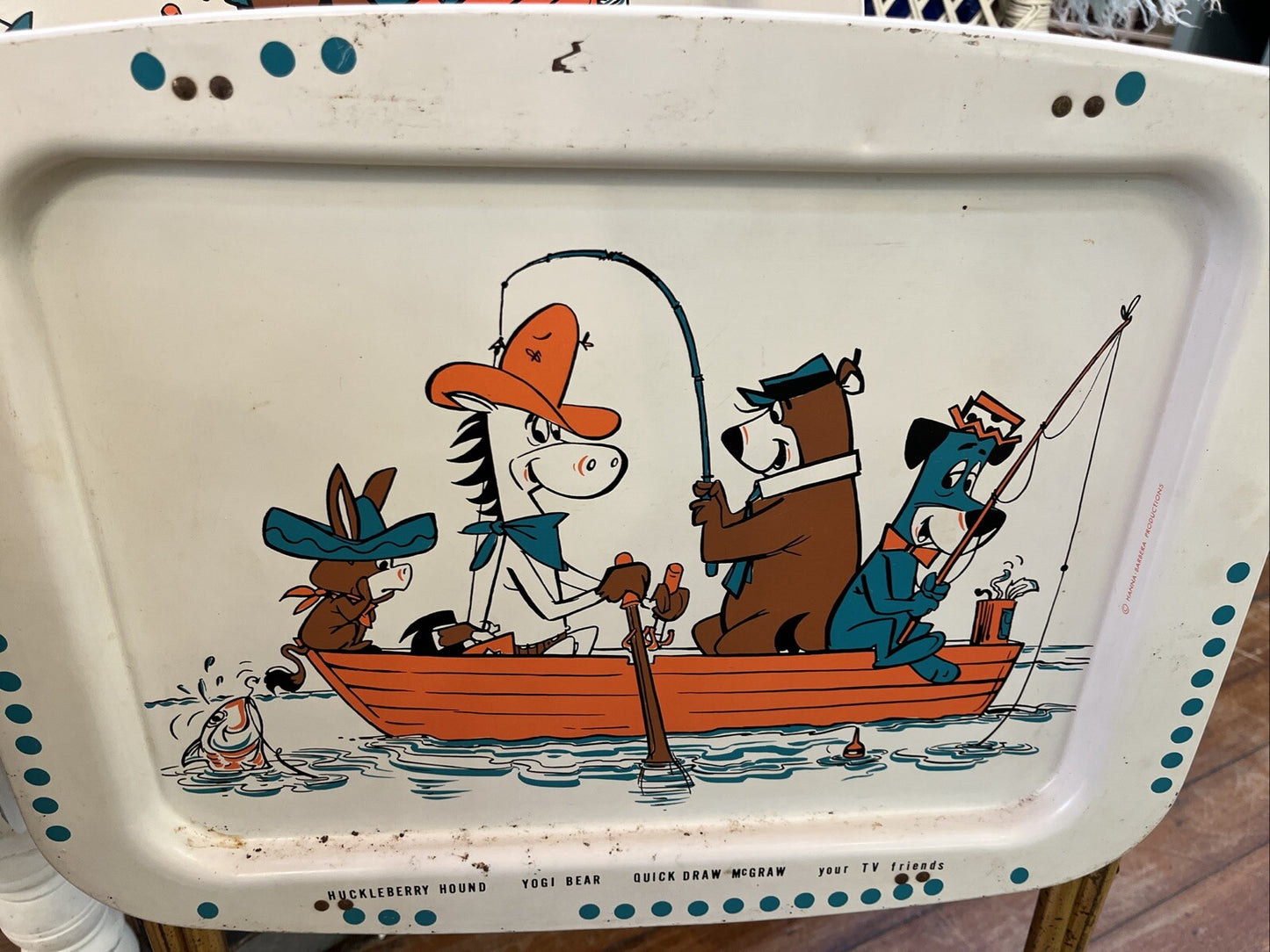 Vintage 5 Huckleberry Hound, Yogi Bear, Quick Draw McGraw & TV Friends TV Tray's