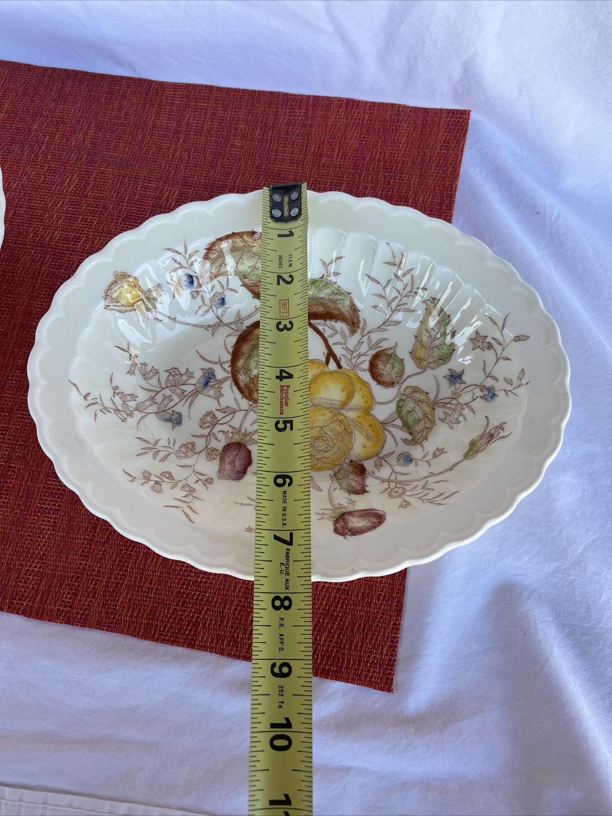 Vernonware Vernon Rose Yellow Oval Serving Bowls (2)