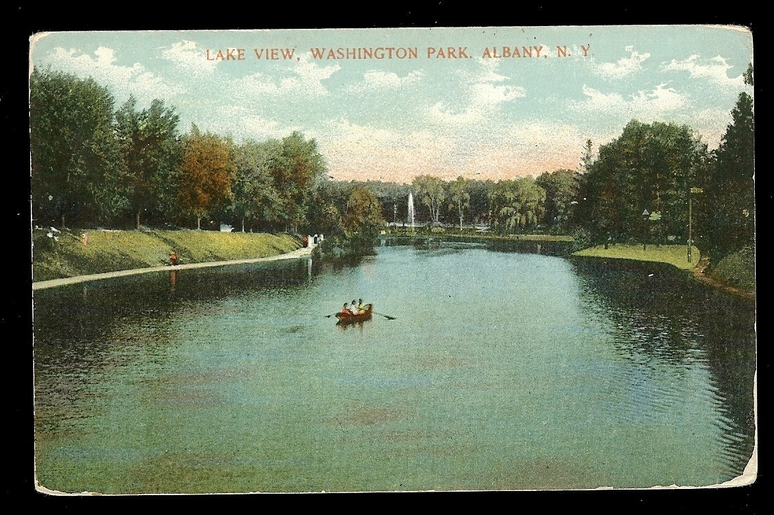 Lake View Washington Park Albany NY Postcard