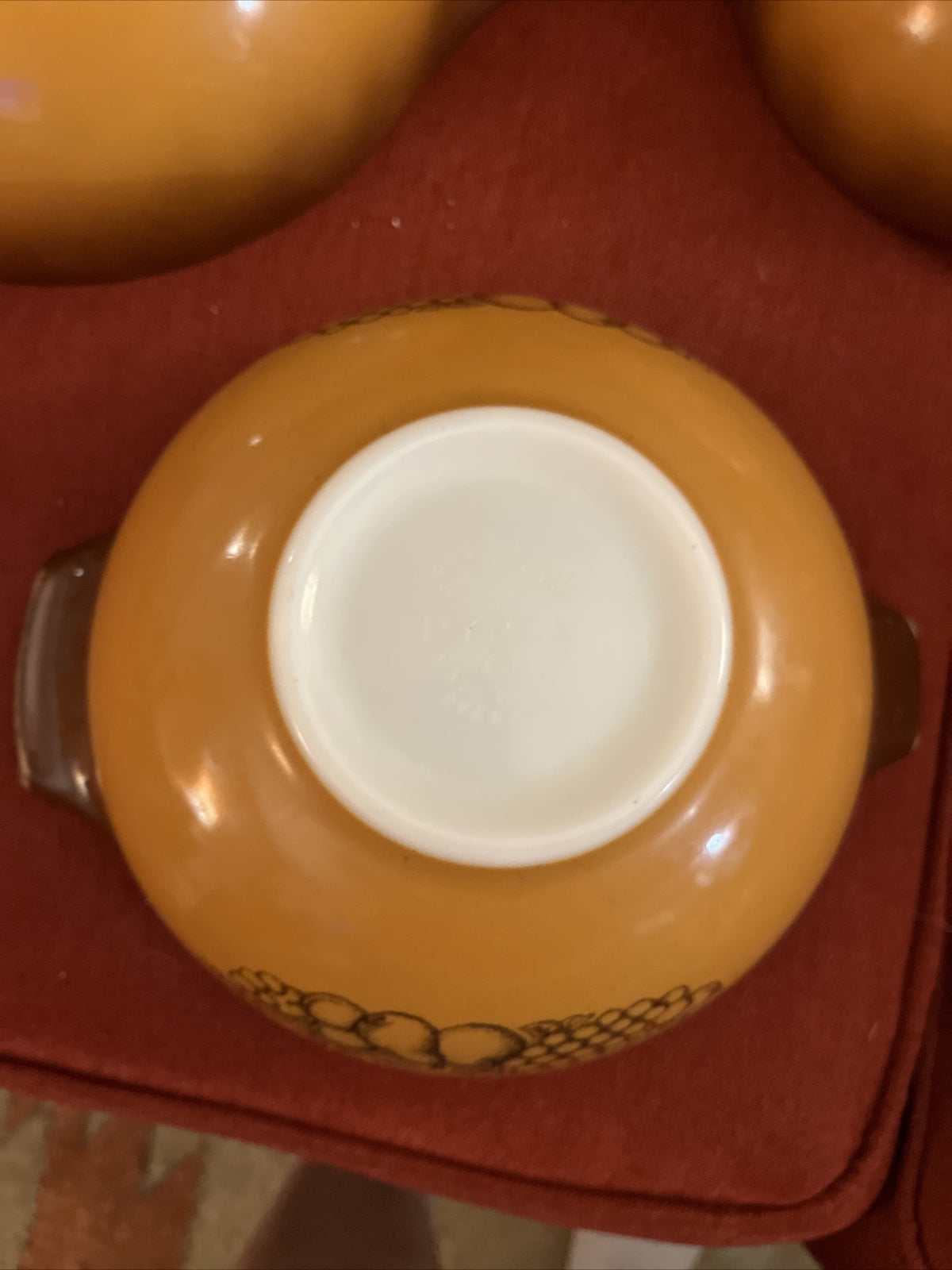 Pyrex Nesting Cinderella Mixing Bowls Old Orchard Set of (4) 441 442 443 444