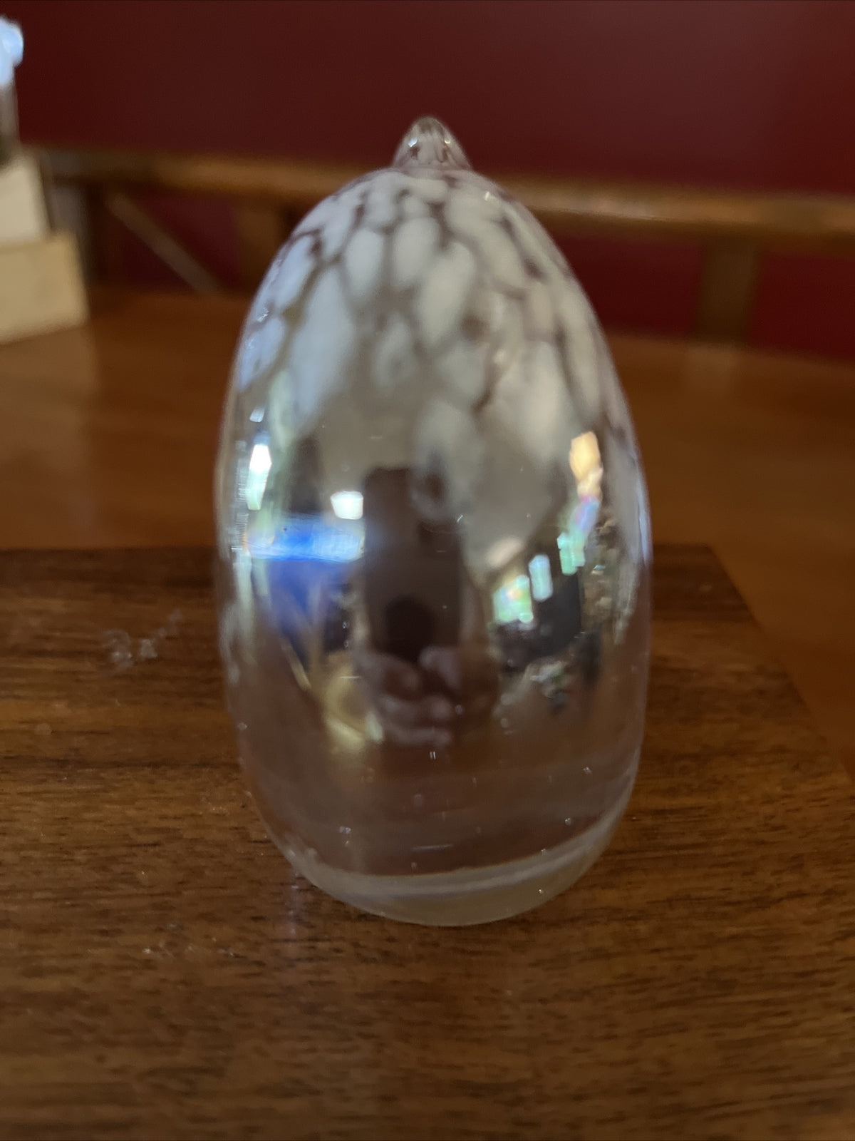 Vtg Silvestri Mouth Blown Iridescent Glass Polar Bear Paperweight Art Glass Bear