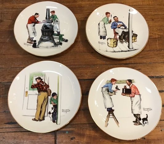 1979 Gorham Norman Rockwell Four Seasons Collector Plates Limited Edition Boxed