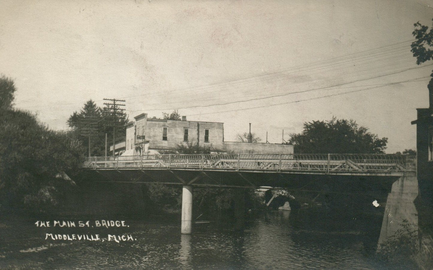Real Photo The Main St Bridge Middleville Michigan MI Postcard