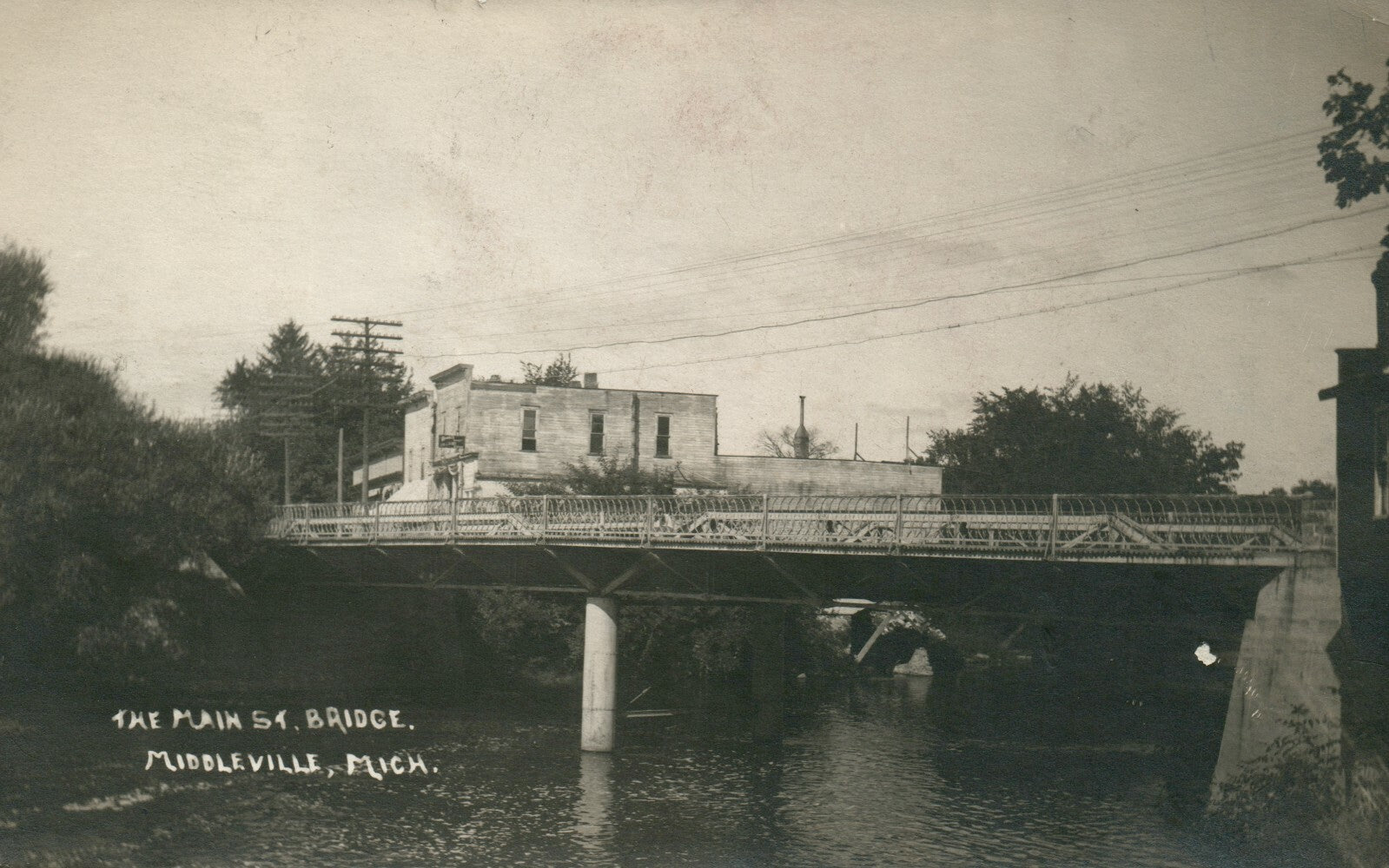 Real Photo The Main St Bridge Middleville Michigan MI Postcard