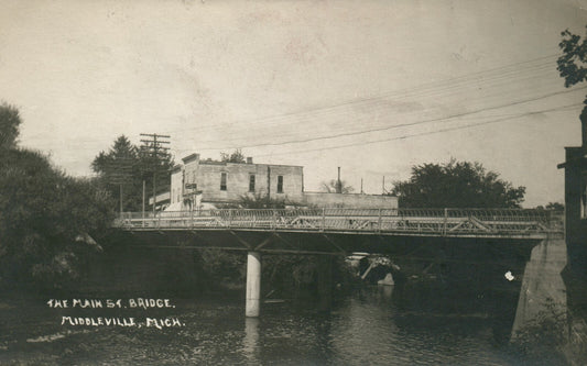 Real Photo The Main St Bridge Middleville Michigan MI Postcard