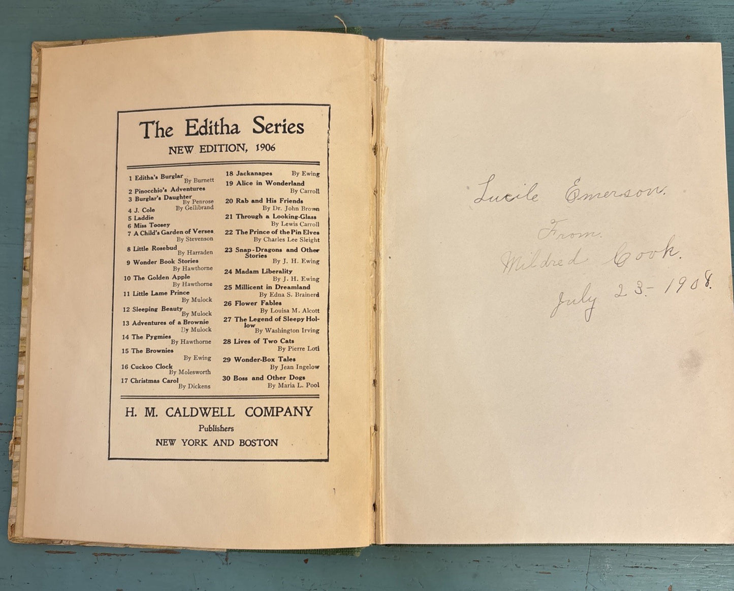 Editha Series Wonder Book Stories 1906? by Nathaniel Hawthorne H M Caldwell Co