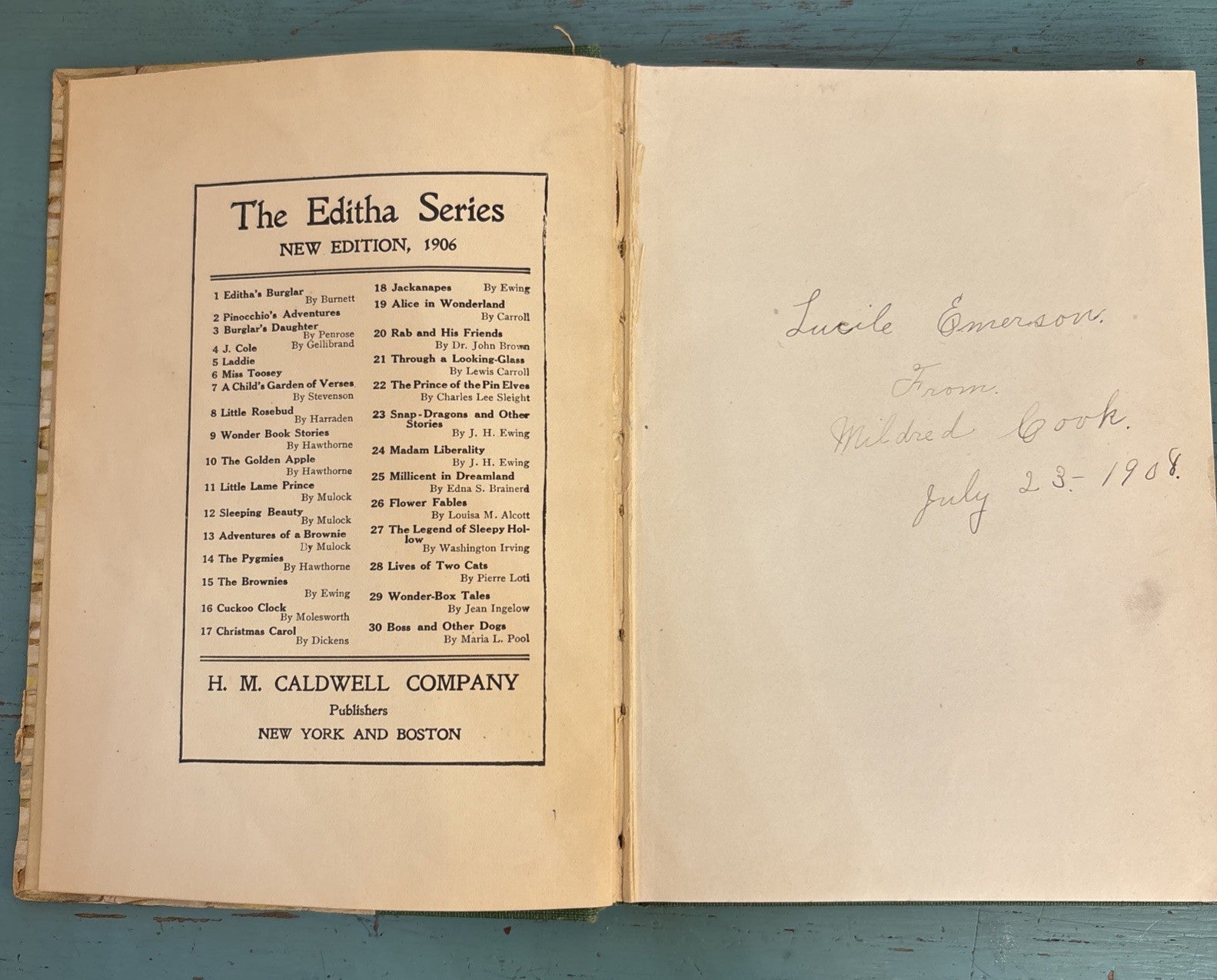 Editha Series Wonder Book Stories 1906? by Nathaniel Hawthorne H M Caldwell Co