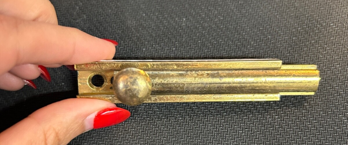 Old vintage brass Door Latch BOLT  3"