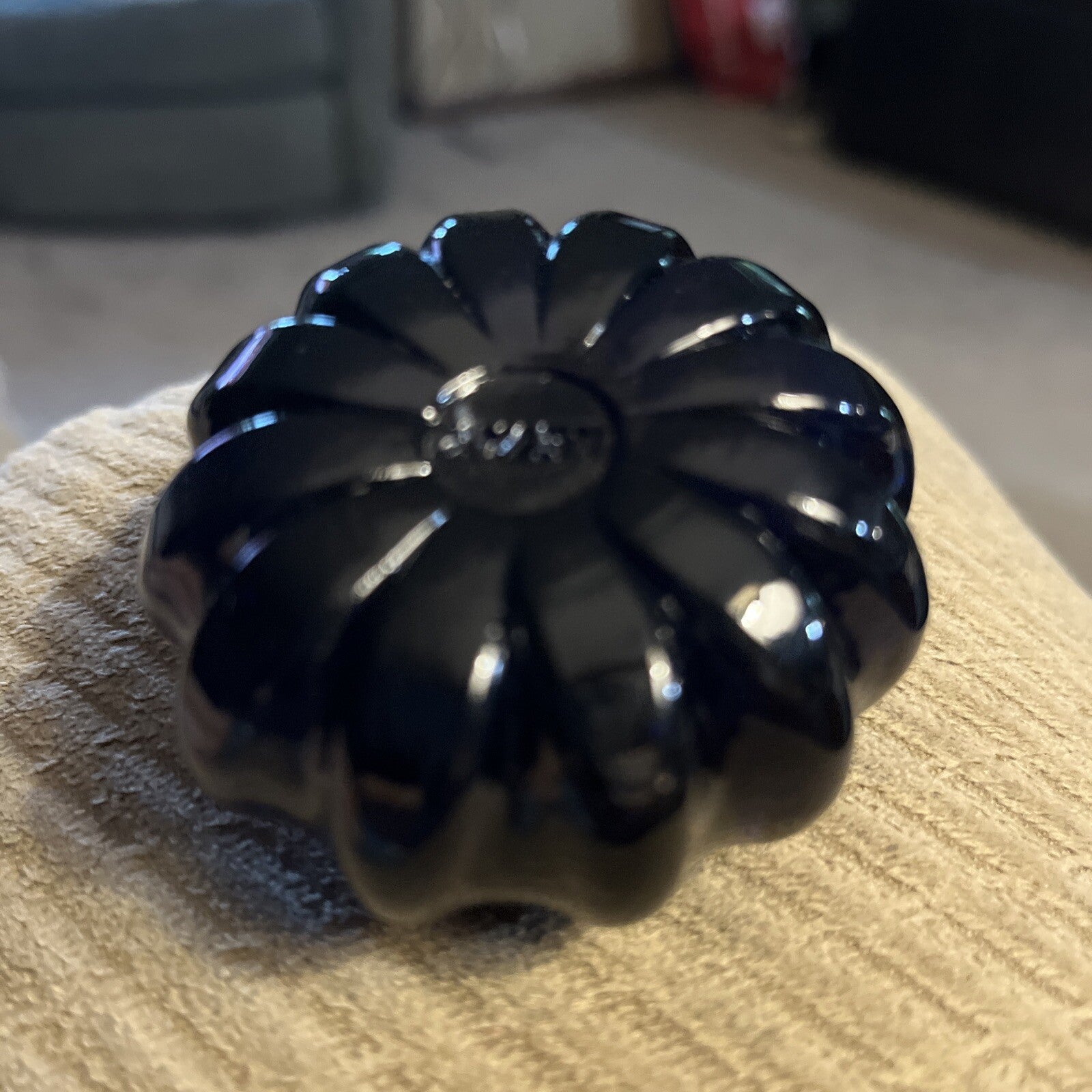Vintage Levay (Gary Levi) Hand Blown Black Glass Paperweight