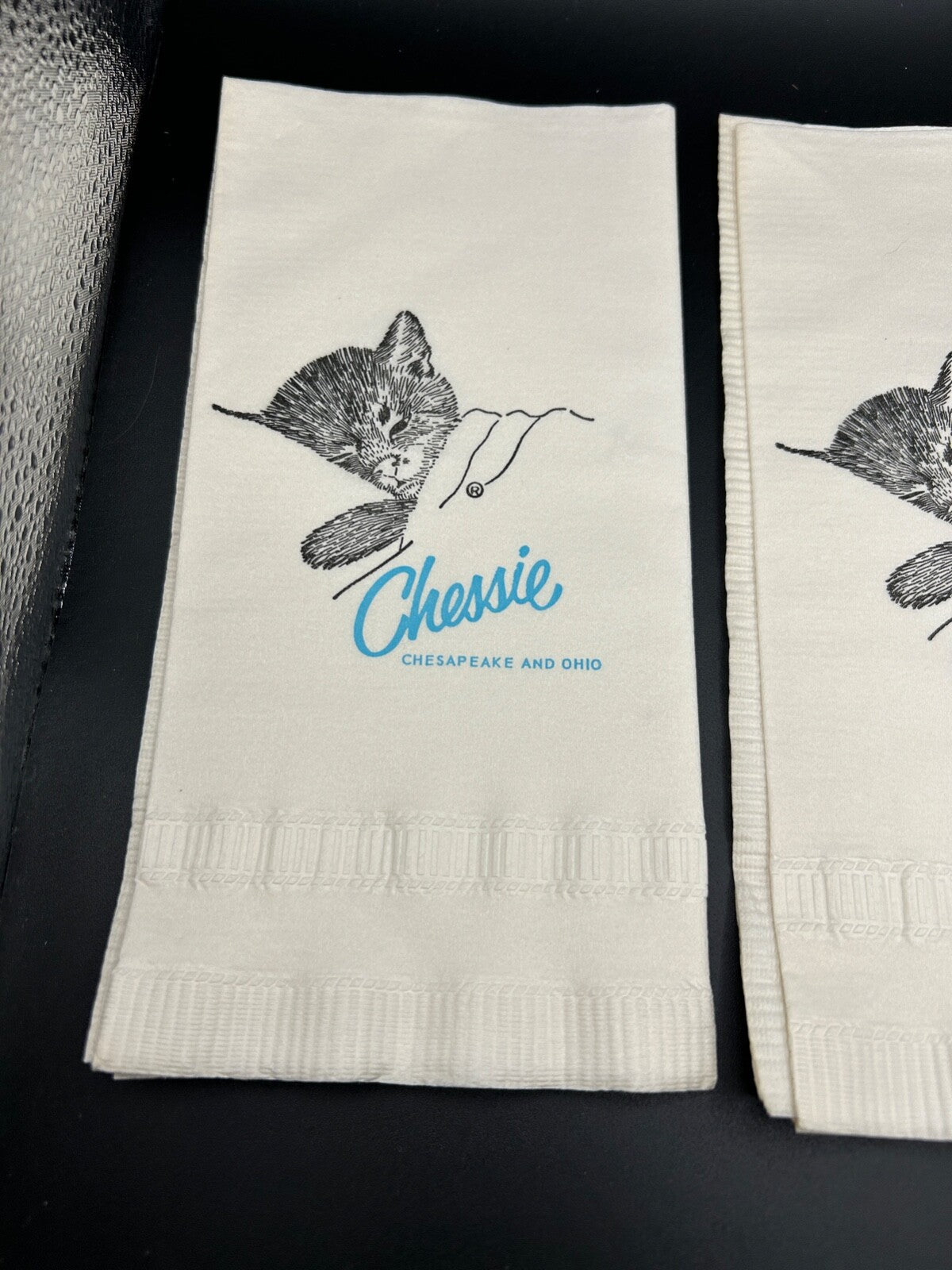 LOT OF 3 CHESSIE Paper Napkins CHESAPEAKE & OHIO RAILROAD Ludington MICHIGAN MI
