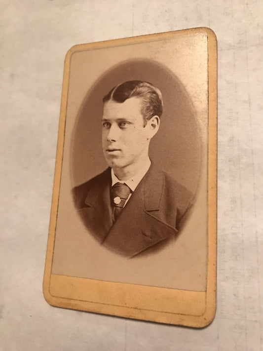 Real Photo CDV Young Man in suit  A H Baird Middletown NY New York 