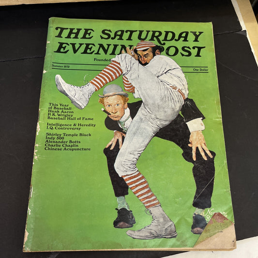 The Saturday Evening Post Summer 1972 COVER Norman Rockwell baseball SPORTS
