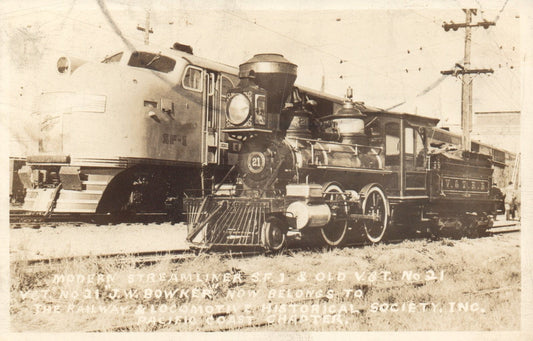RPPC Modern Steamliner part of Railway and Locomotive History Society Postcard
