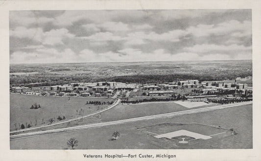 Aerial View Veterans Hospital Fort Custer Michigan MI Mich Postcard