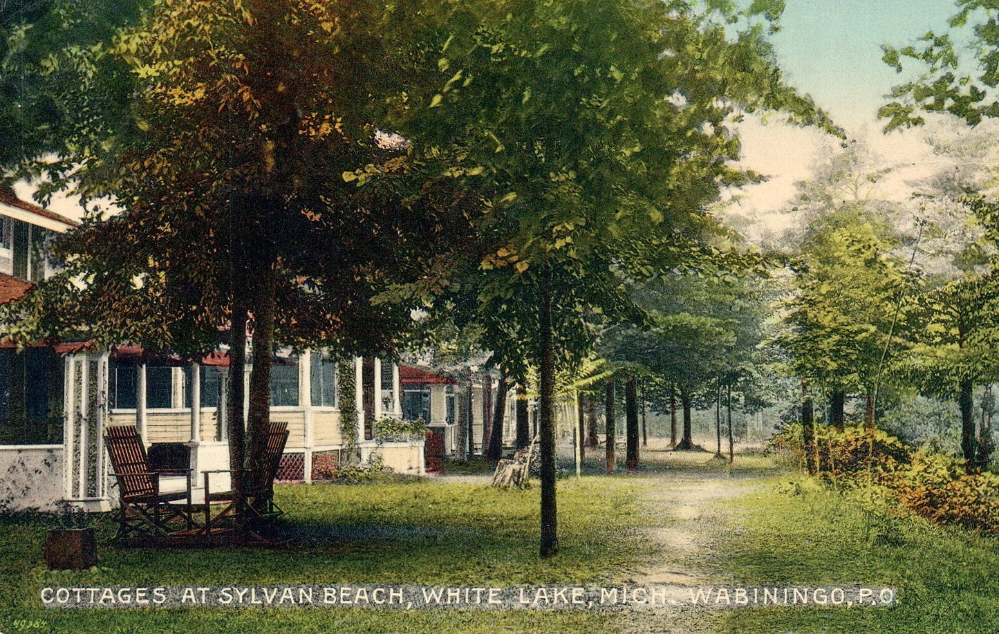 Cottages at Sylvan Beach at White Lake Wabiningo Mich MI Postcards