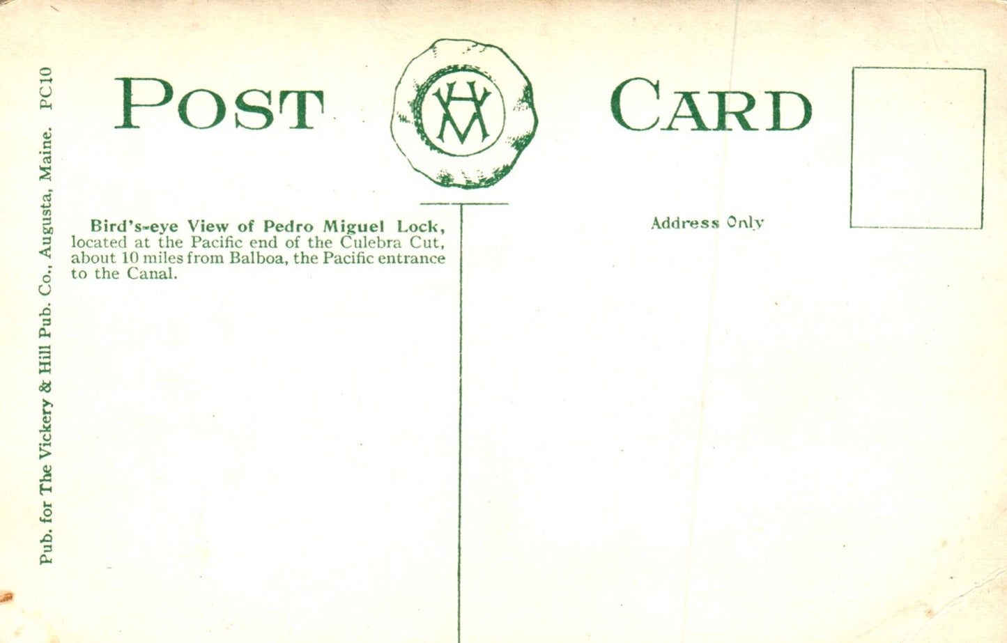 Bird's Eye View of Pedro Miguel Lock Vintage Panama Postcard