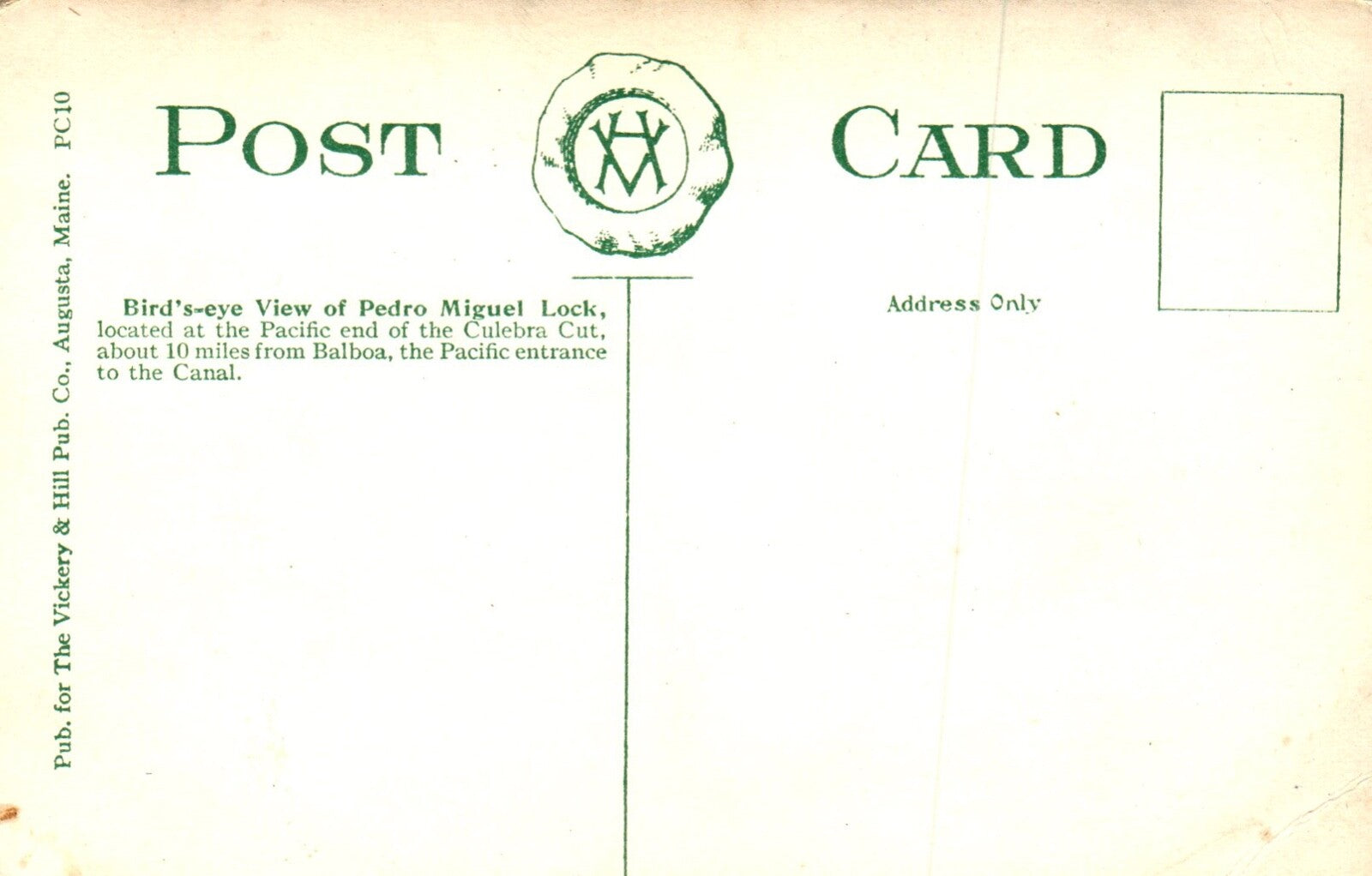 Bird's Eye View of Pedro Miguel Lock Vintage Panama Postcard