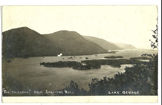 Real Photo The Narrows from Shelving Rock Lake George  New York NY Postcard