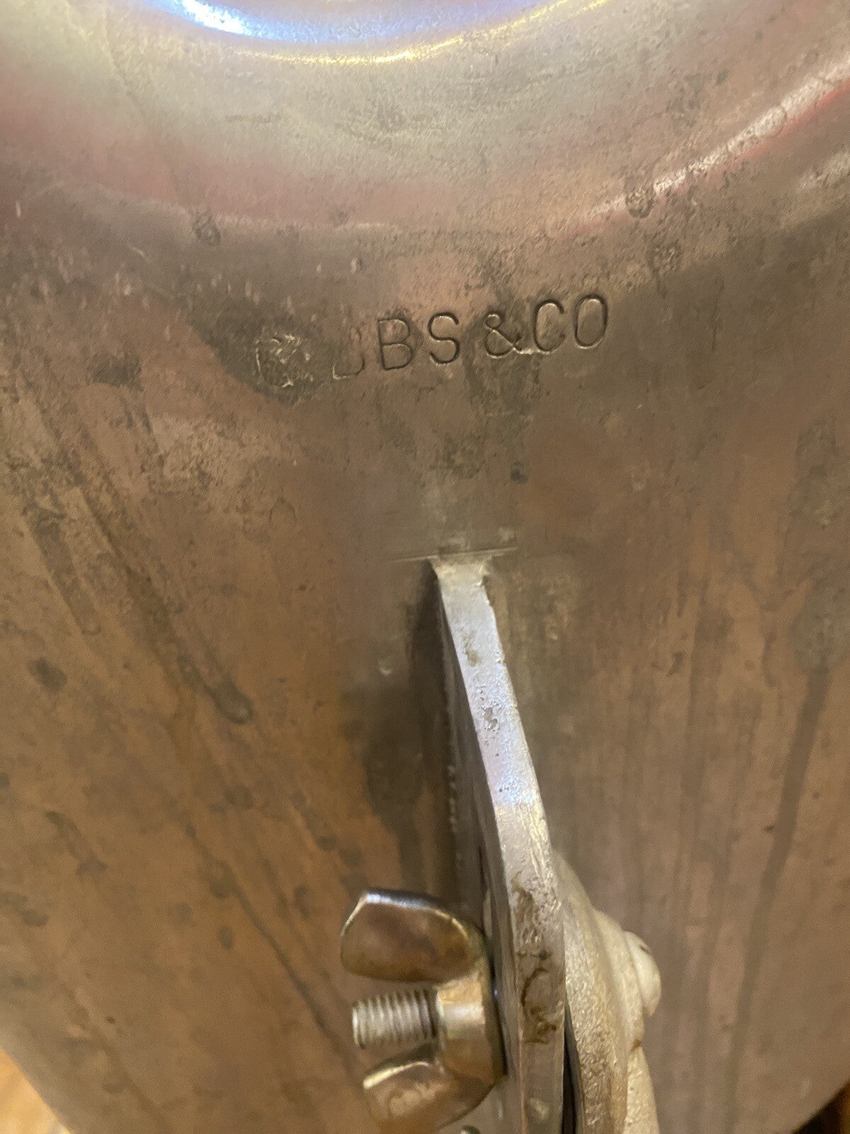 ANTIQUE Vintage Shampoo SHAVING STAND NECK TRAY INDUSTRIAL MEDICAL Cast Aluminum