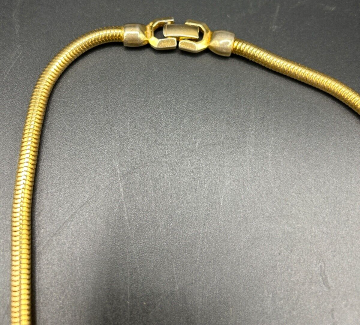 Vintage 1970's Gold Tone Pierre Cardin Greek Key Necklace 18"