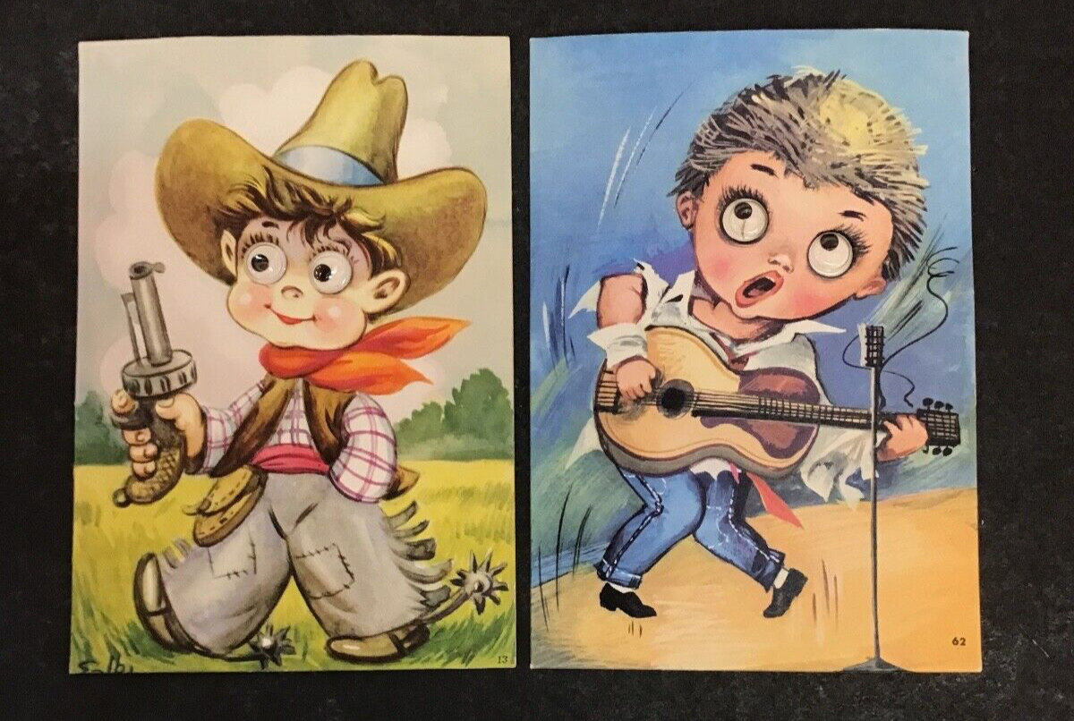 Lot of 5 Great Condition Googly Eyes Mainzer Postcards Set