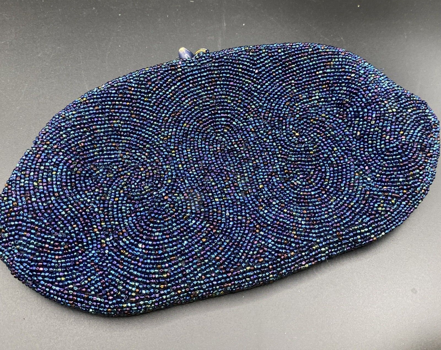Beautiful Blue Coblentz Beaded Purse Clutch Vintage Antique   Circa 1950's