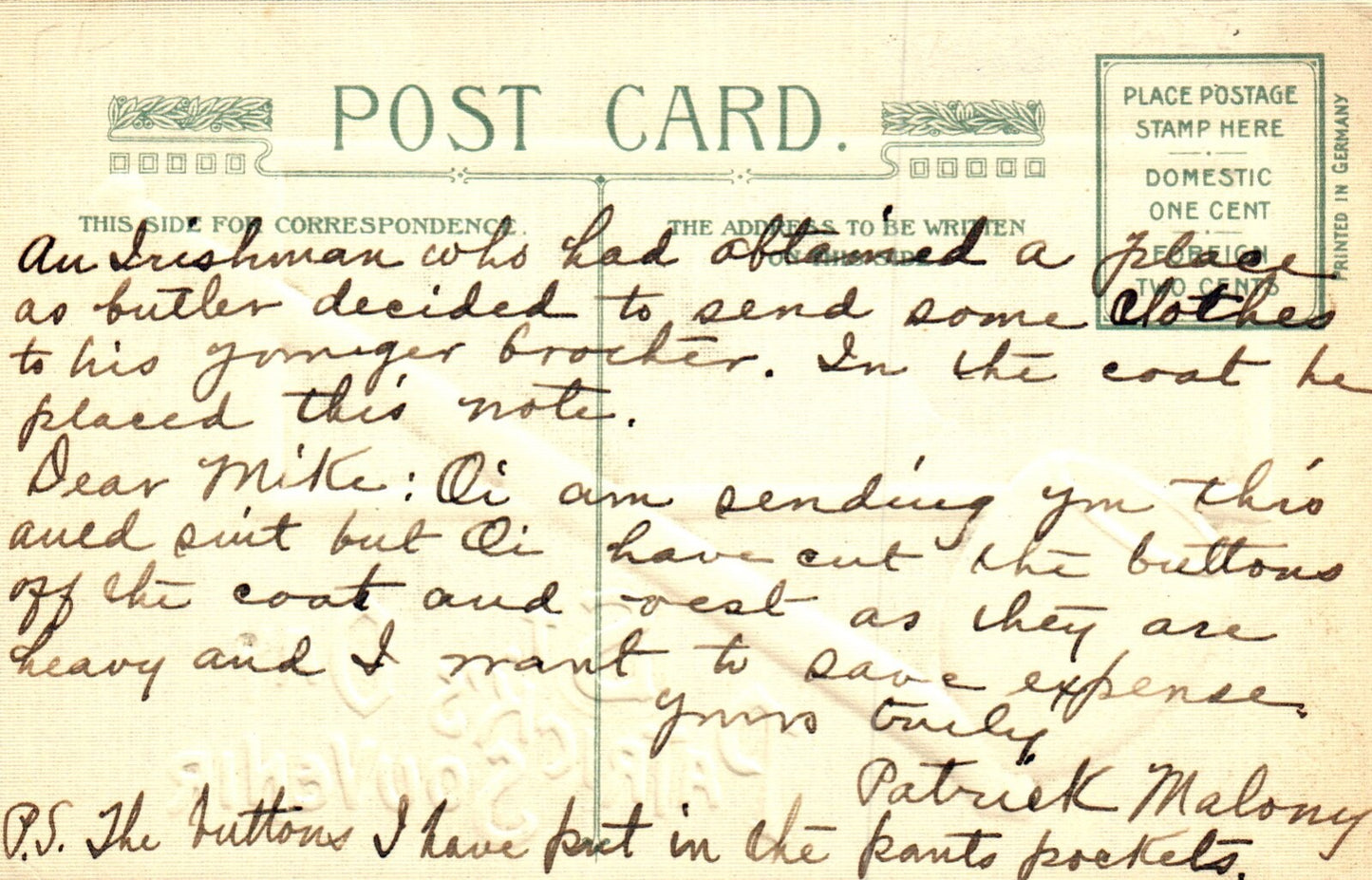 John Winsch   St Pats Post Card Landscape in Background  Pipe in Foreground