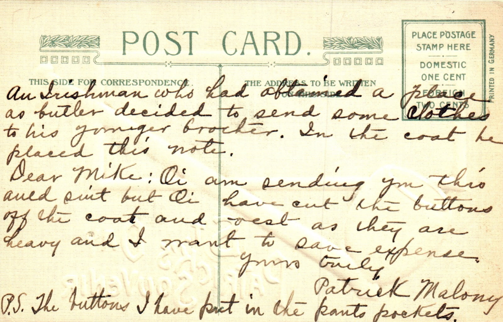 John Winsch   St Pats Post Card Landscape in Background  Pipe in Foreground