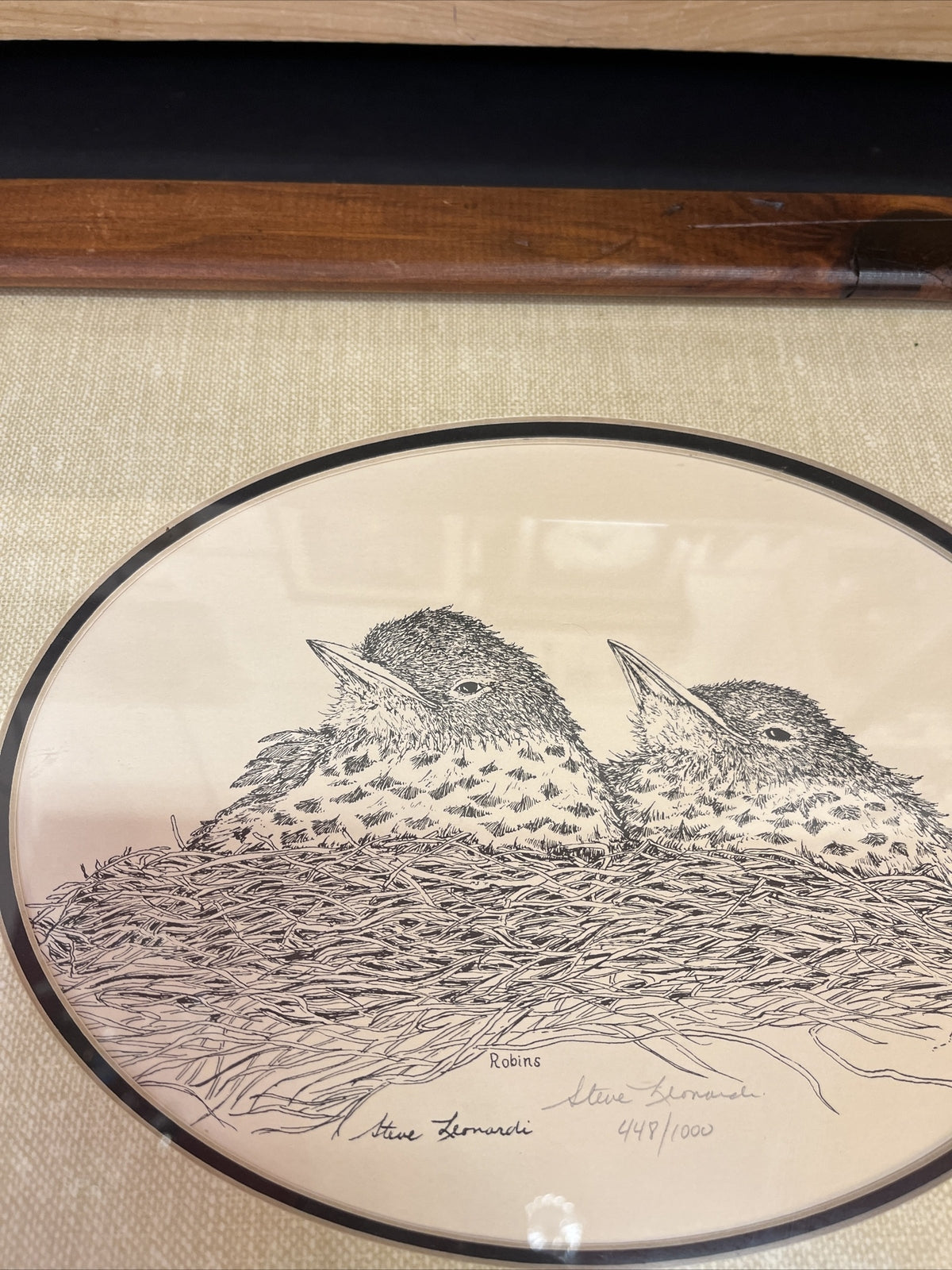 Framed Steve Leonardi Wildlife Graphics ~Robin~ Signed & # Limited Edition Print