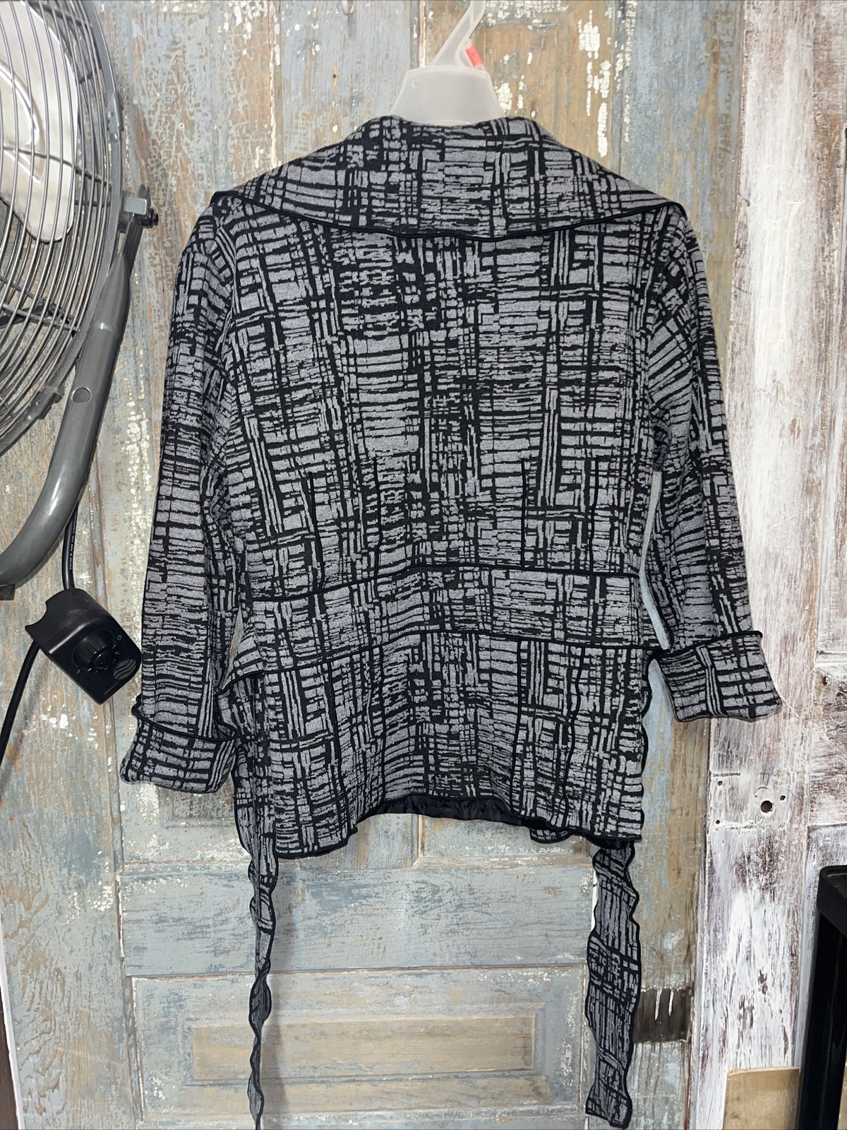 Vintage Susan Bristol Blazer Jacket Womens S Black/Gray 4 Snaps Business