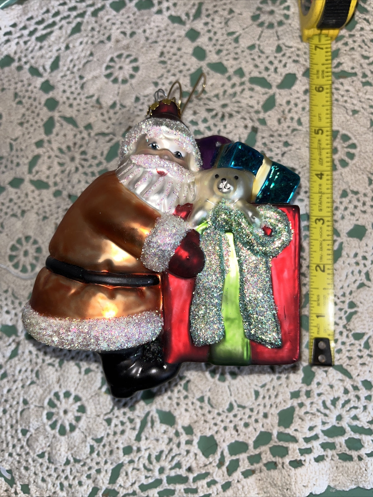 Vintage Santa Mercury Glass Christmas Ornament