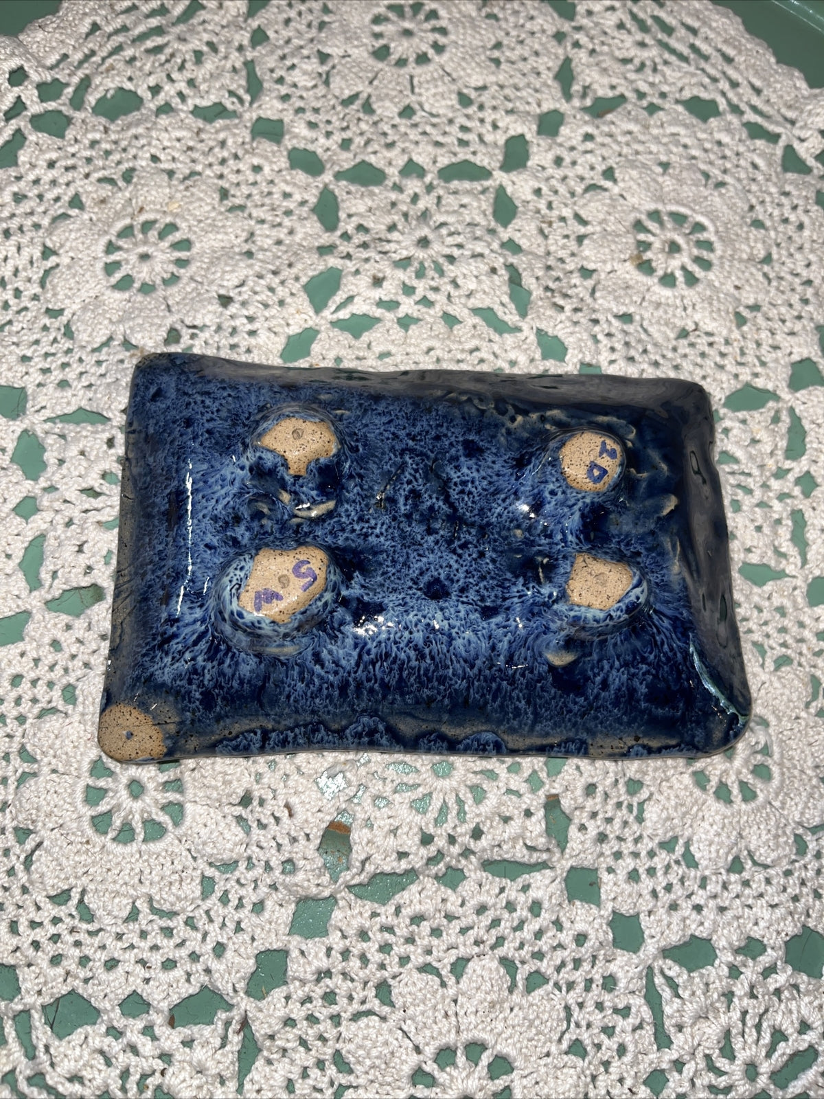 Studio Art Pottery Trinket Dish / Soap Dish  USA Made 5.25”