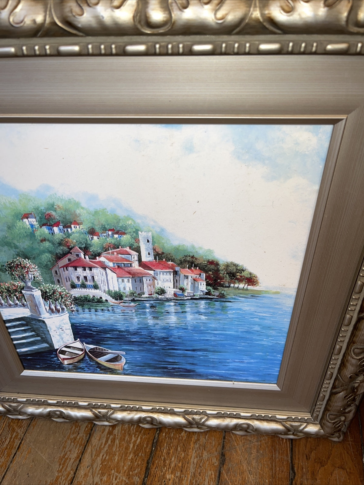 2-Vintage Framed Original Landscape Oil Painting On Canvas - Frame 19” X 19”