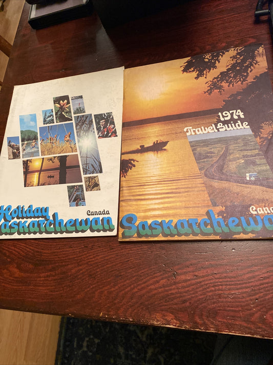 2 1970's Vintage Saskatchewan Canada Vacation Tourism Booklet Guide 