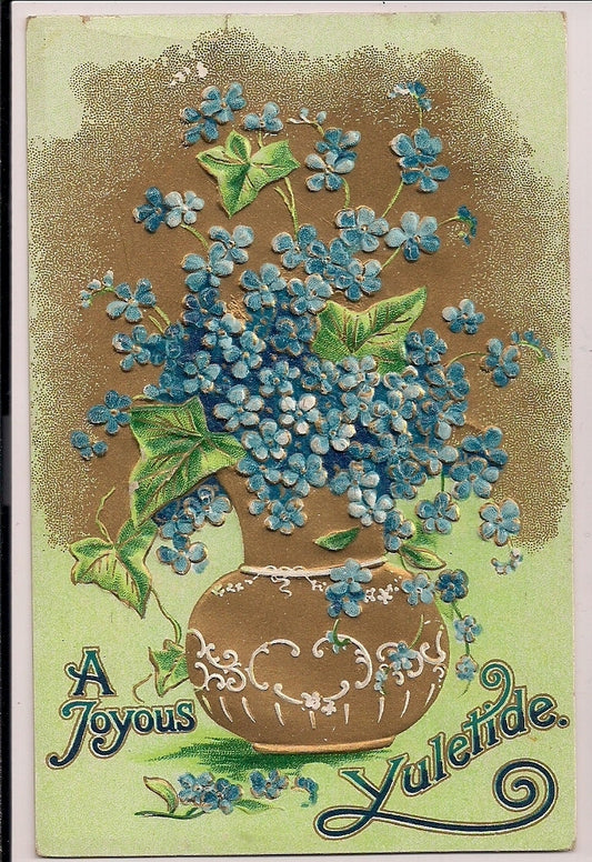BB London Series No C 9 Forget Me Not Vase of Flowers Greeting Postcard