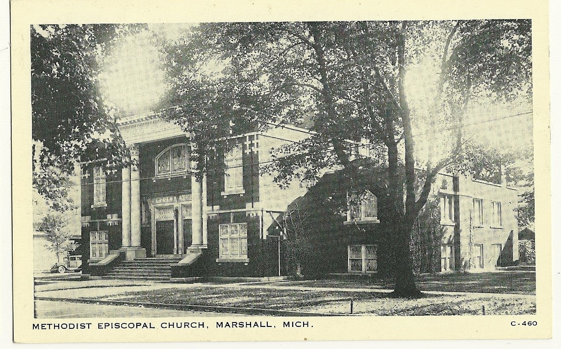 Methodist Episcopal Church Marshall MI Michigan  Postcard