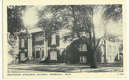 Methodist Episcopal Church Marshall MI Michigan  Postcard