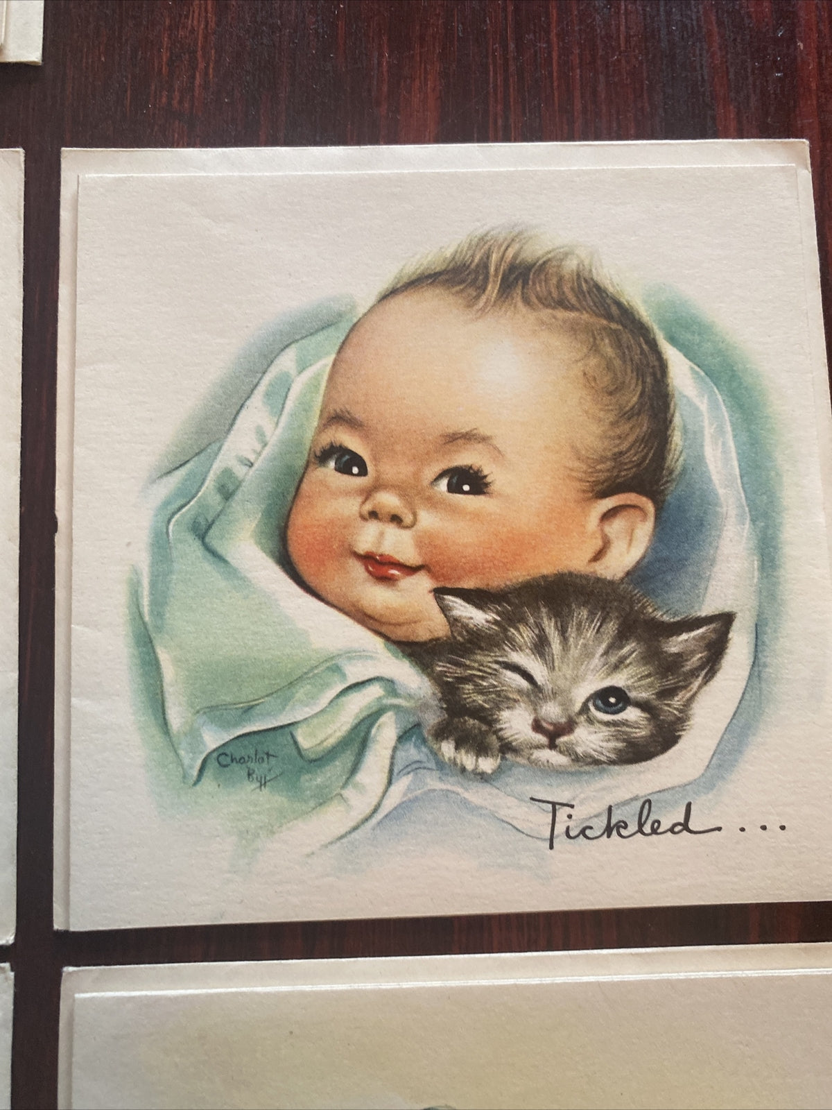 Vintage Artist Signed Charlot Byi  Greeting Card Lot of 7 children Babies