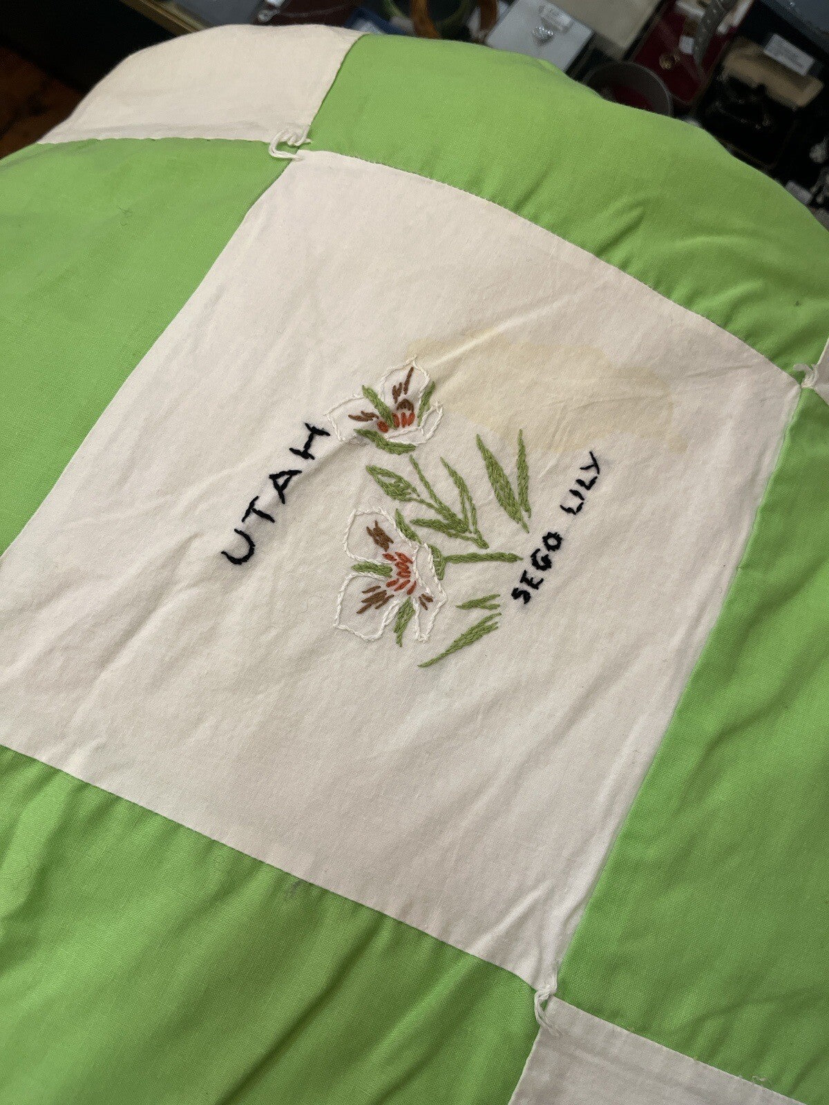 Vintage Quilt Grandmother's State Flowers-  Garden 88 X 74 inches