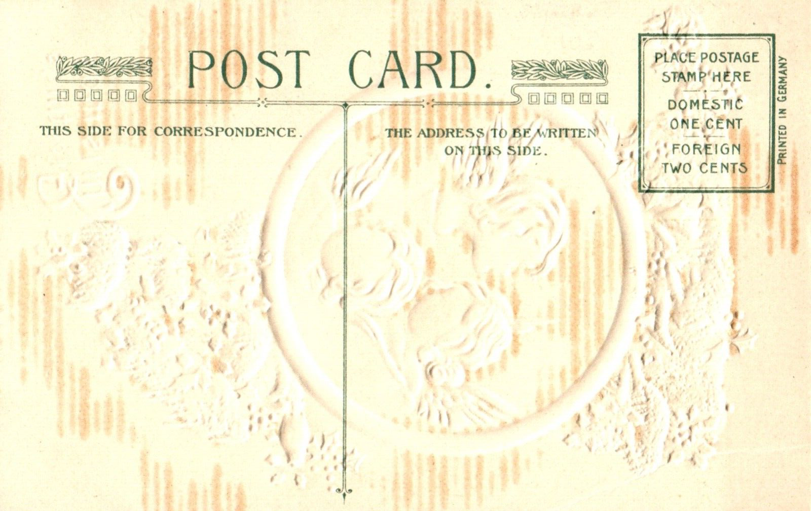 Christmas Greetings Embossed Angels with Holly Angel Christmas Postcard