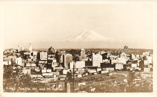 Seattle WN and Mt. Ranier Washington Real Photo 1904-1950