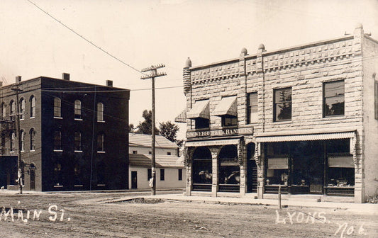 Main Street Webber & Co. Bankers in Lyons Mich Michigan MI Vintage Postcard