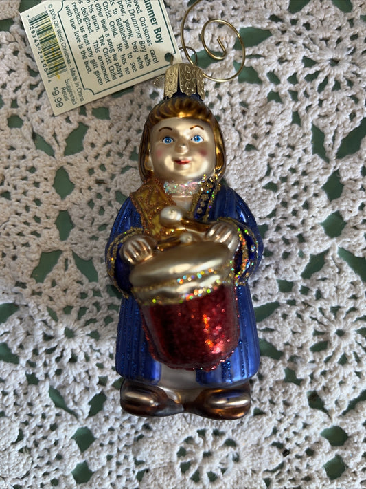 Vintage Little Drummer Boy Mercury Glass Christmas Ornament