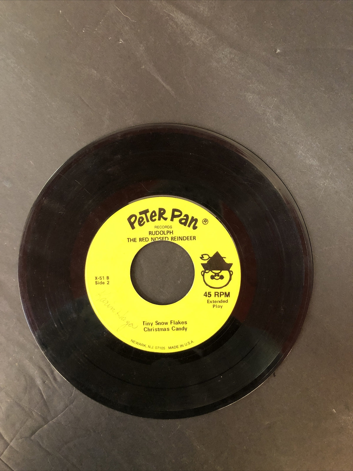 Rudolph Red-Nosed Reindeer 45 RPM Record PETER PAN Records X-51