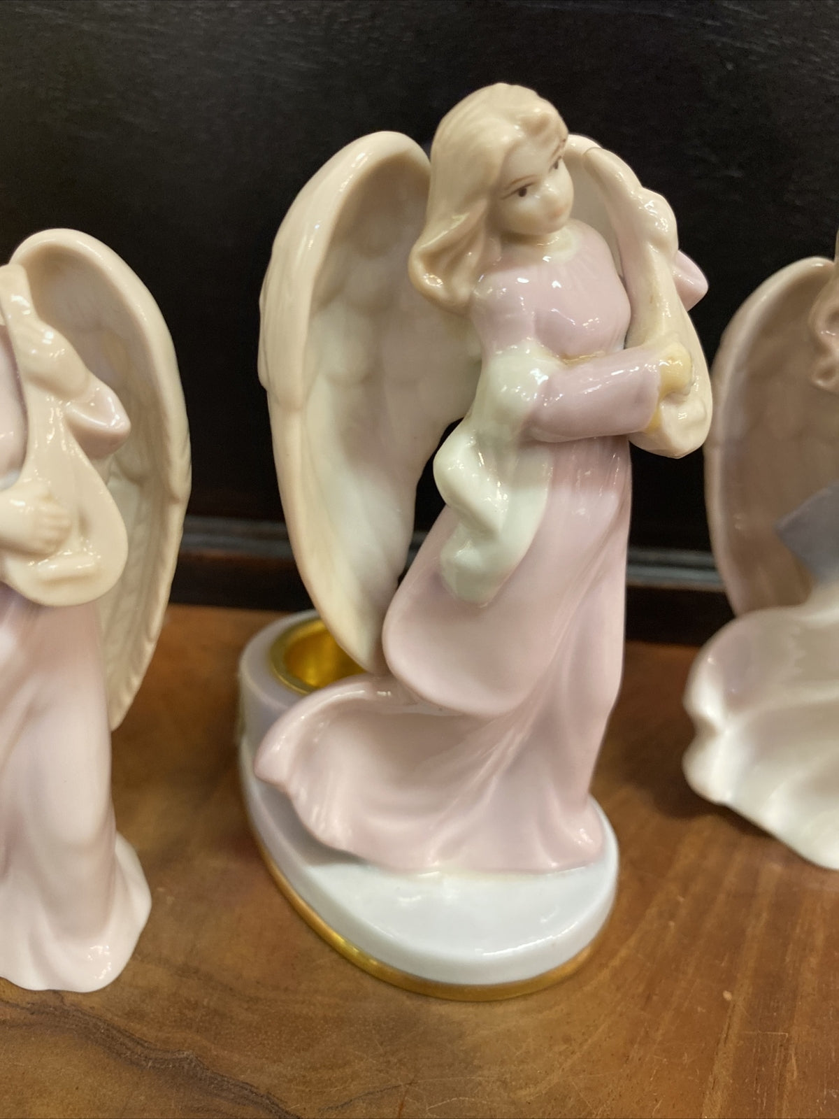 Lot of 3 RUSS BERRIE Winged Angel Playing Lyre 4.25" Figurine  15475