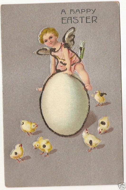 Angel Chick Egg Easter Postcard Series