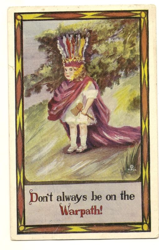Native American Indian Series 1911 Girl dressed up on Warpath  Postcard
