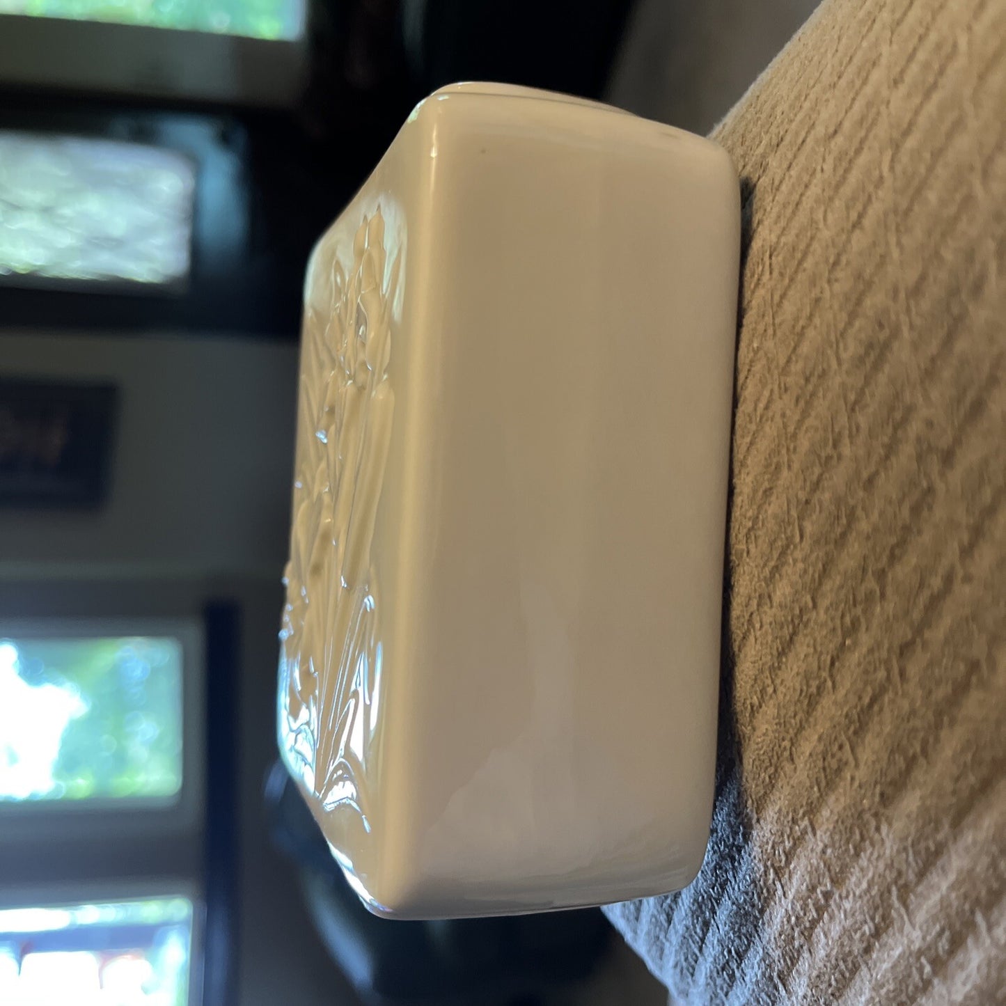 Lenox China Tiger Lily Square Vase Trimmed 24K Gold No Box