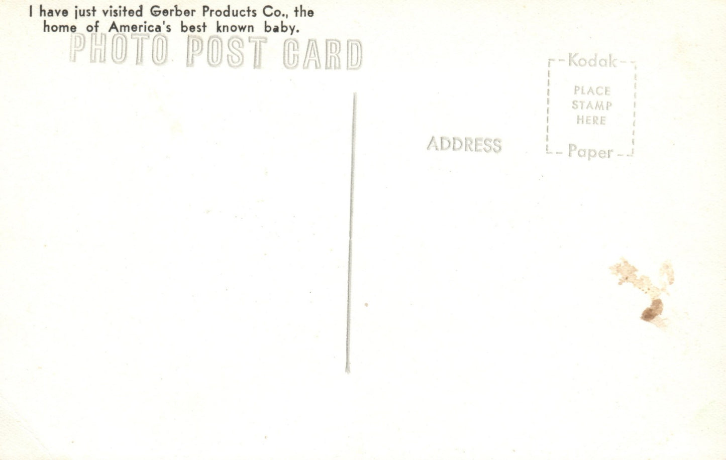 RPPC Real Photo Gerber Baby Fremont  MI Mich Michigan Postcard