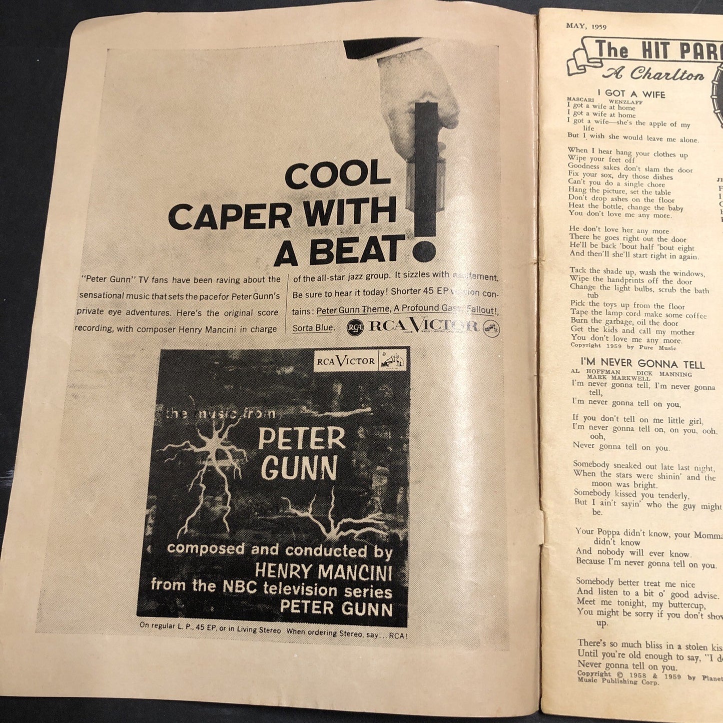 Hit Parader Magazine - May 1959 Connie Francis Teddy Bears Dion Belmonts